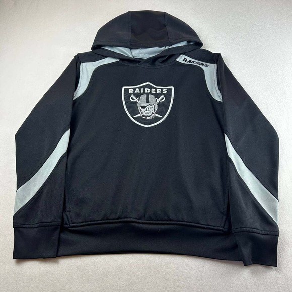 NFL Team Apparel Oakland Raiders Embroidered Logo Pullover Hoodie Youth Medium - Picture 1 of 6
